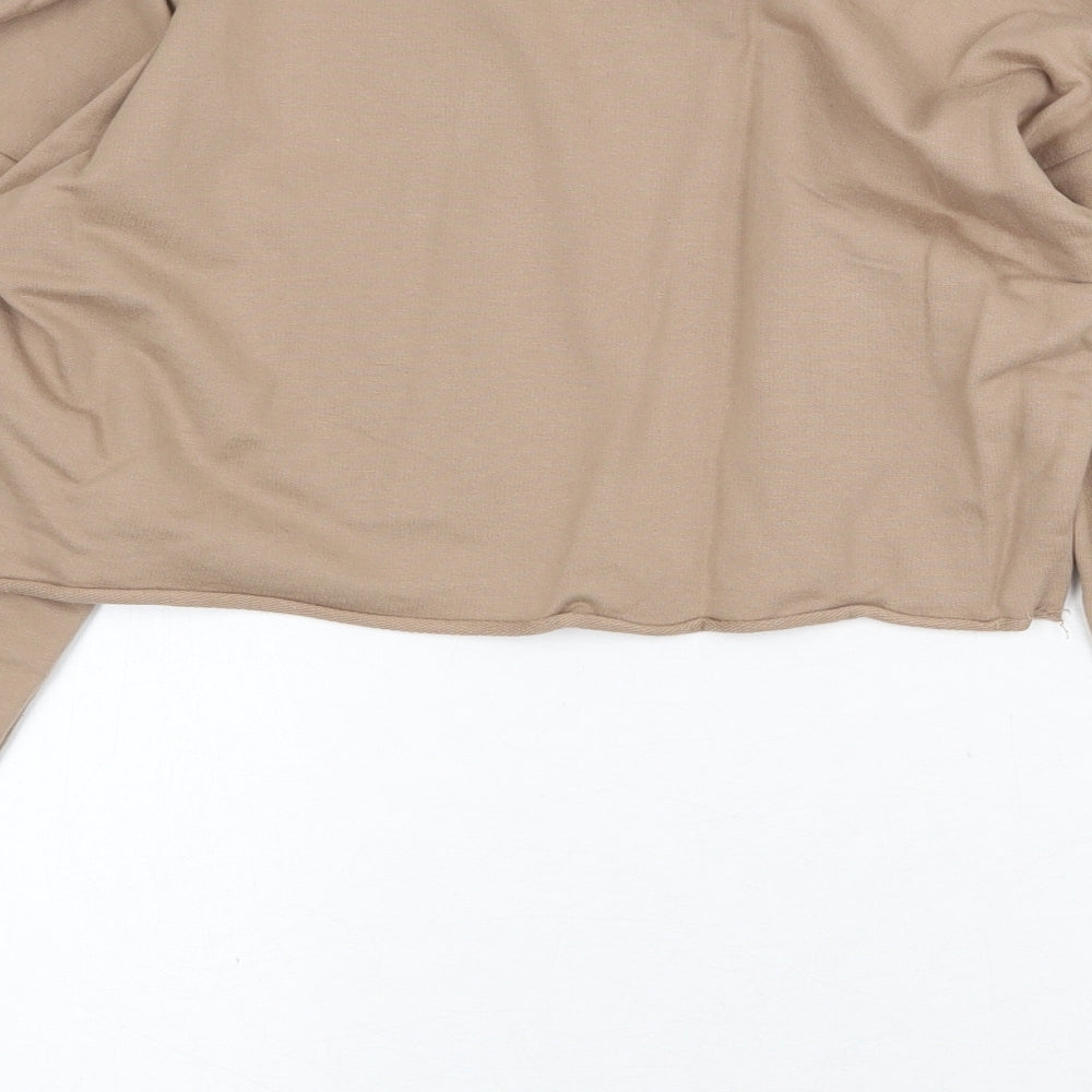 PRETTYLITTLETHING Womens Beige 100% Cotton Pullover Sweatshirt Size 4 Pullover