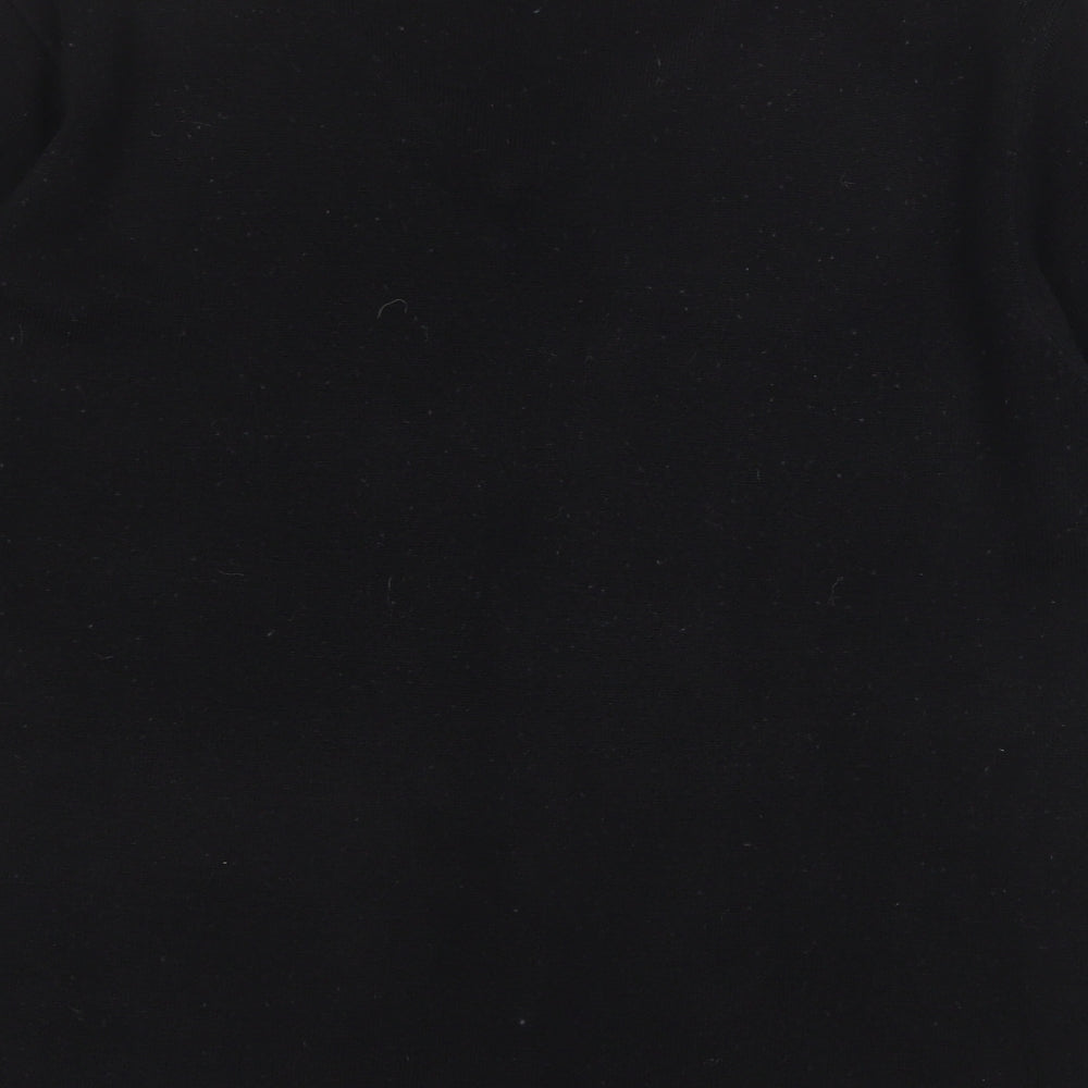 Happit Womens Black Acrylic Basic T-Shirt Size XL V-Neck