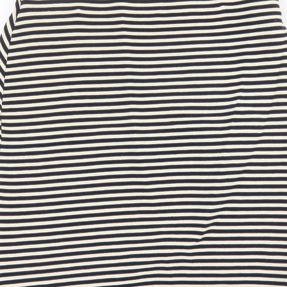 Gallery Womens Black Striped Viscose A-Line Skirt Size M