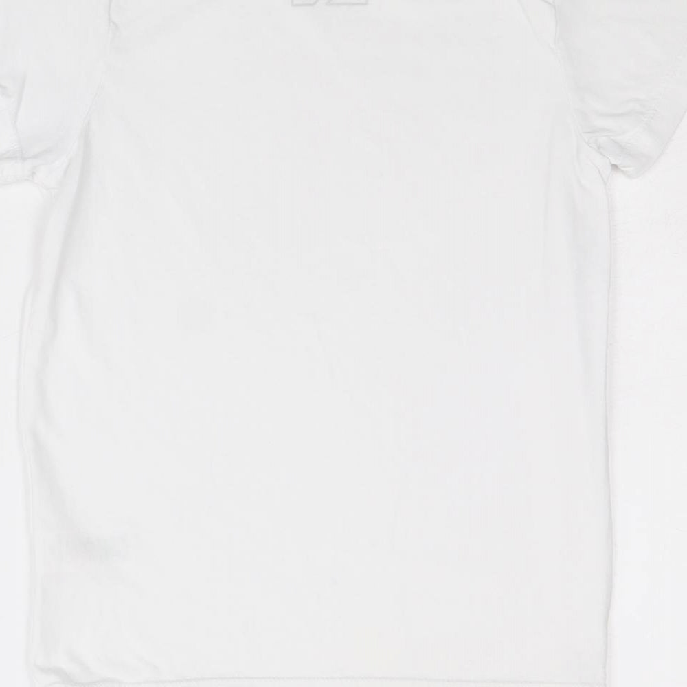 Matalan Boys White 100% Cotton Basic T-Shirt Size 8 Years Round Neck Pullover