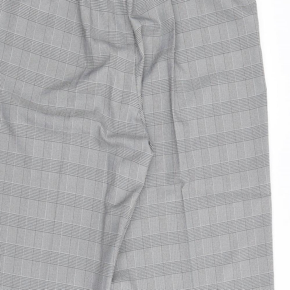 Bazza Womens Black Geometric Polyester Trousers Size 16 Regular