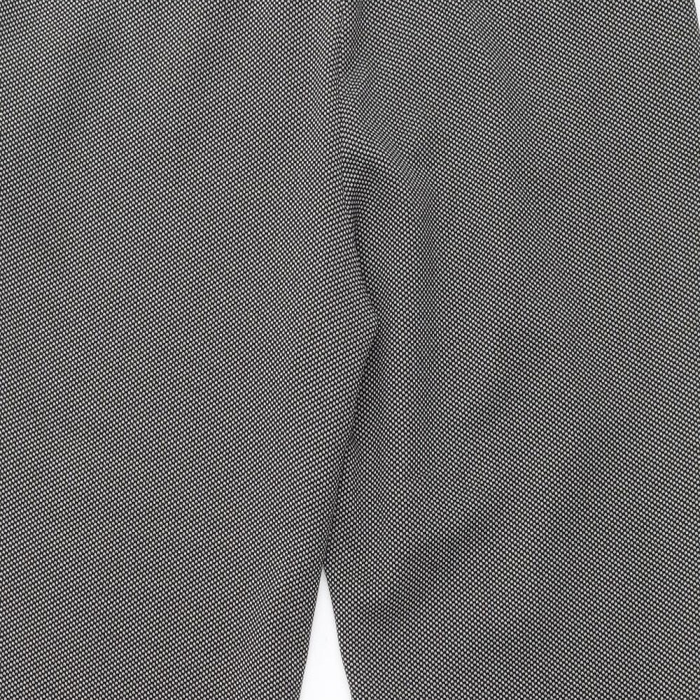 Dorothy Perkins Womens Black Geometric Polyester Chino Trousers Size 16 Regular Zip