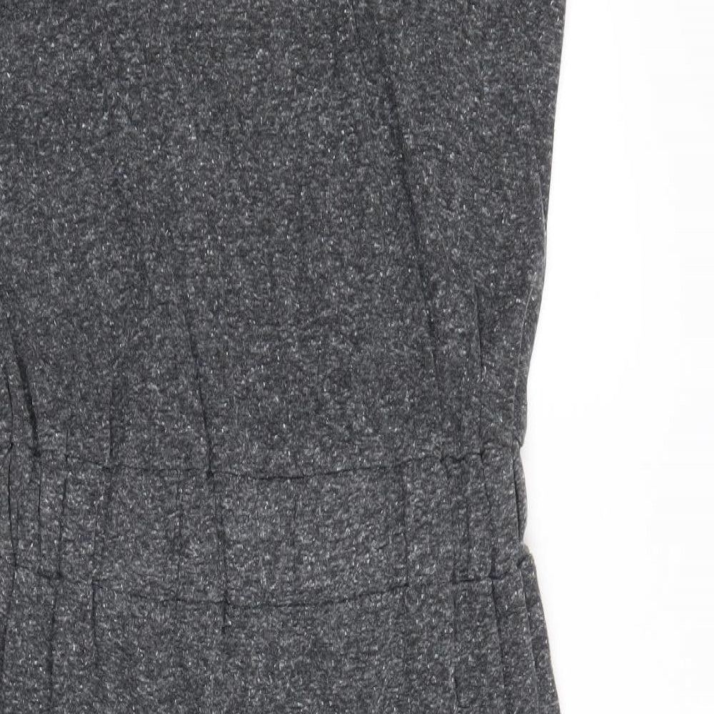 Topshop Womens Green Polyester A-Line Size 6 Round Neck Pullover