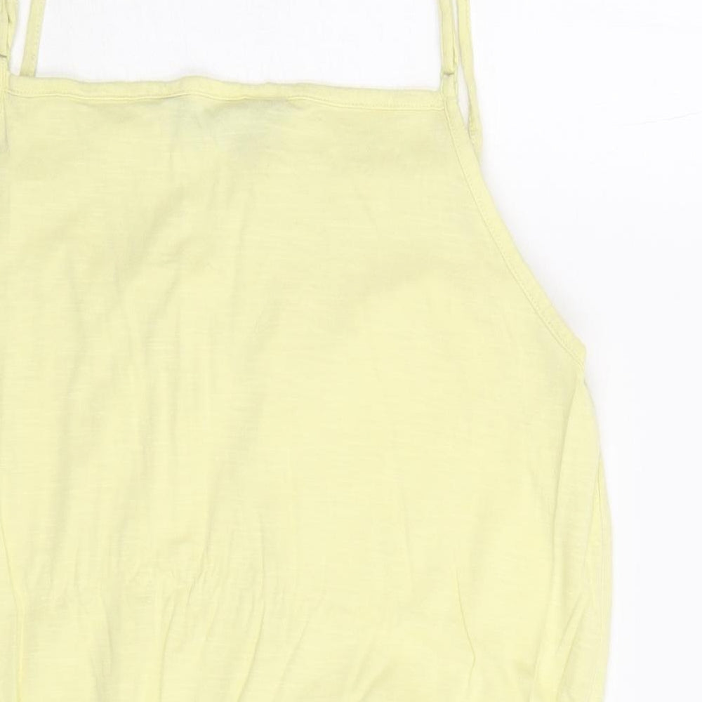 Debenhams Womens Yellow Cotton Camisole Tank Size 14 Square Neck