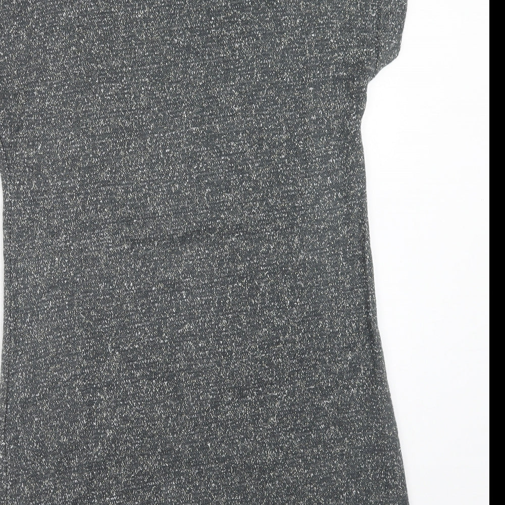 Original Womens Grey Acrylic A-Line Size M Round Neck Pullover