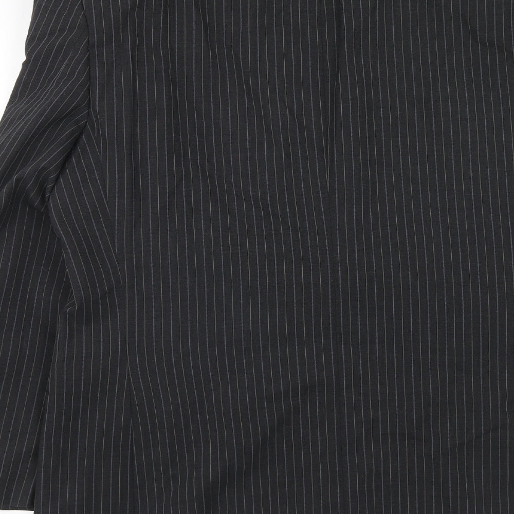 Marks & Spencer Mens Grey Striped Polyester Jacket Suit Jacket Size 42 Regular