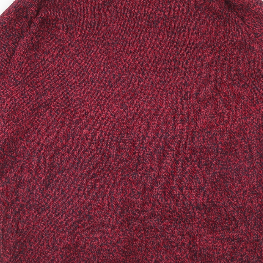 H&M Womens Pink V-Neck Acrylic Pullover Jumper Size M