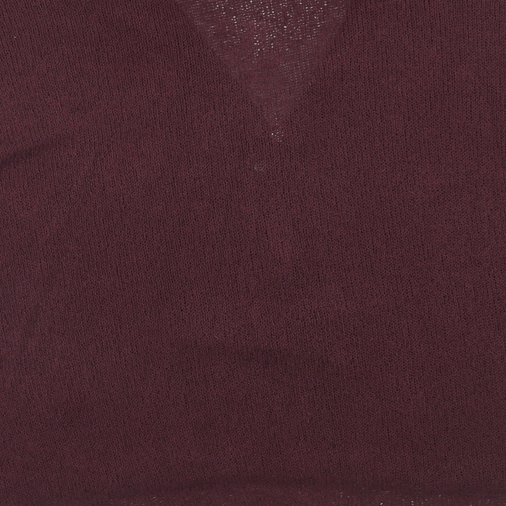 River Island Womens Purple V-Neck Viscose Pullover Jumper Size 12
