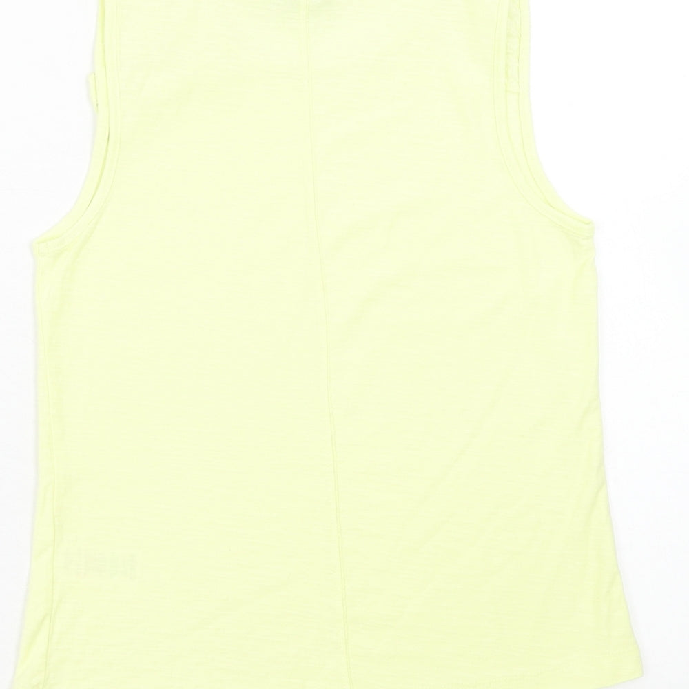 Matalan Girls Yellow Cotton Basic Tank Size 10 Years Round Neck Pullover