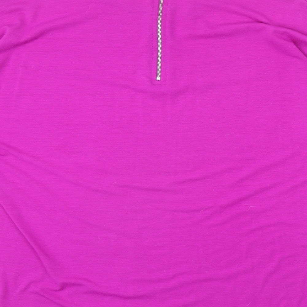 Select Womens Purple Polyester Tunic Blouse Size 14 Boat Neck
