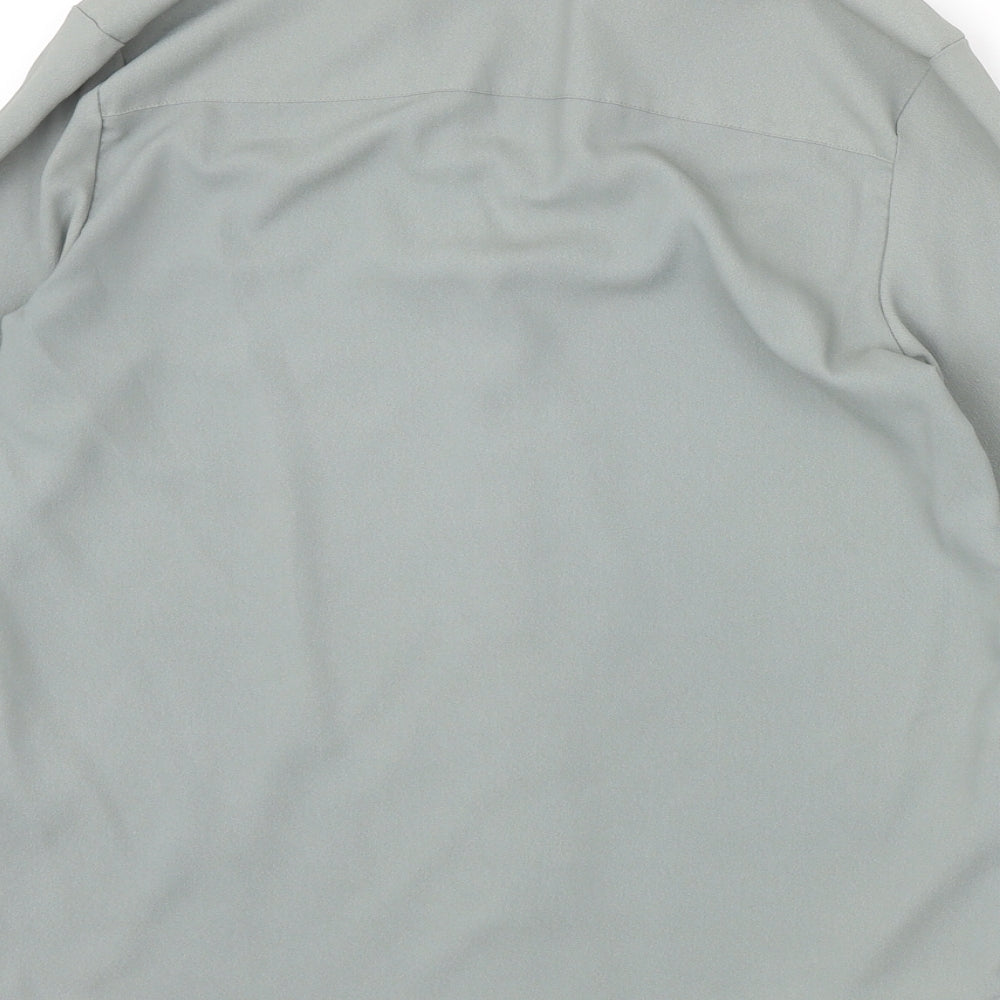 H&M Womens Green Polyester Basic Button-Up Size 6 Collared