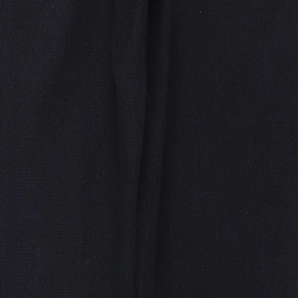 Papaya Womens Black Polyester Chino Trousers Size 10 L31 in Regular Button