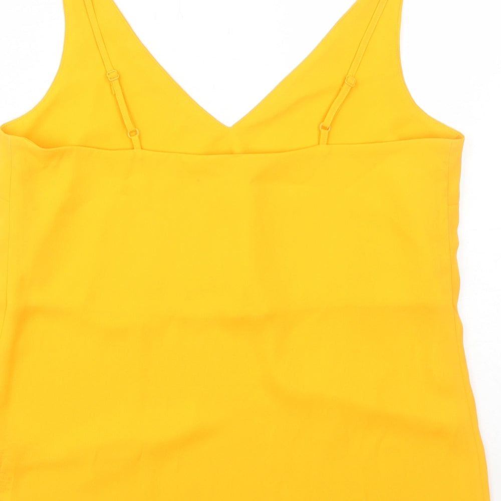 Dorothy Perkins Womens Orange Polyester Basic Tank Size 10 V-Neck