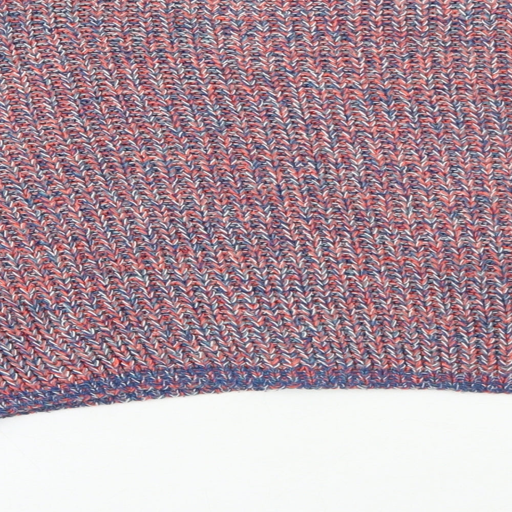 Sparkle & Fade Womens Multicoloured Boat Neck Acrylic Pullover Jumper Size S - Cropped