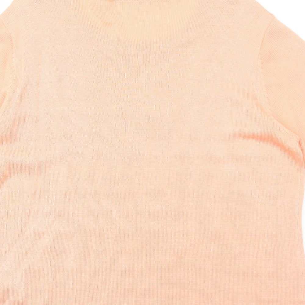 Preworn Womens Pink Round Neck Acrylic Pullover Jumper Size 16 Pullover