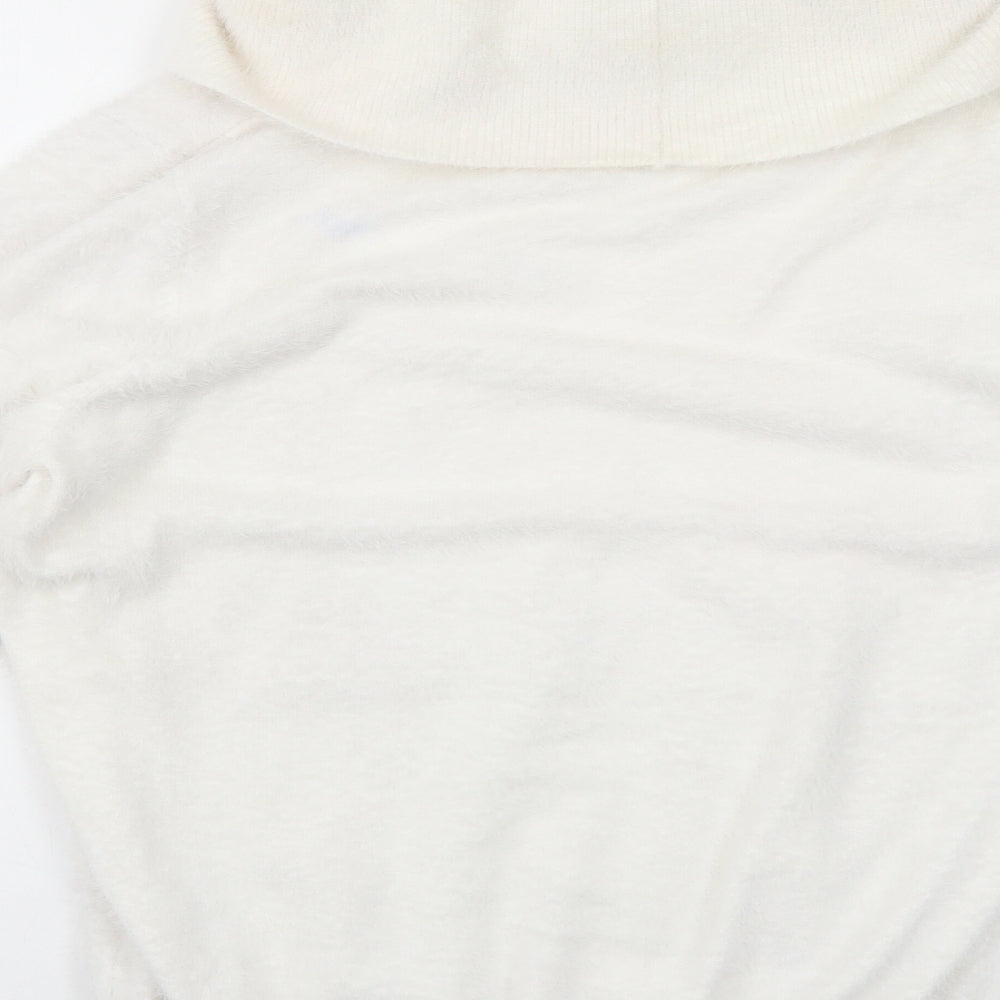 Klass Womens White Roll Neck Acrylic Pullover Jumper Size XL