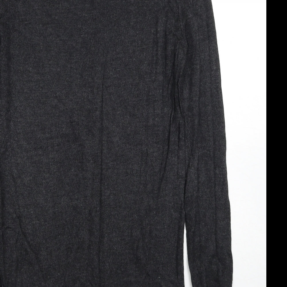H&M Womens Grey Round Neck Viscose Pullover Jumper Size S