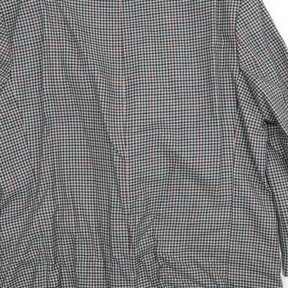 BHS Mens Grey Geometric Wool Jacket Blazer Size 44 Regular