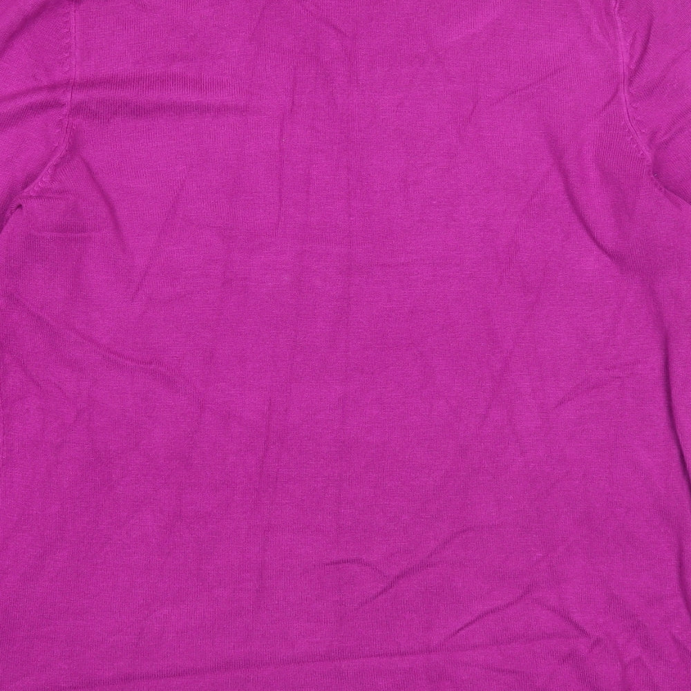 Sky Designs Womens Purple Round Neck Viscose Pullover Jumper Size S