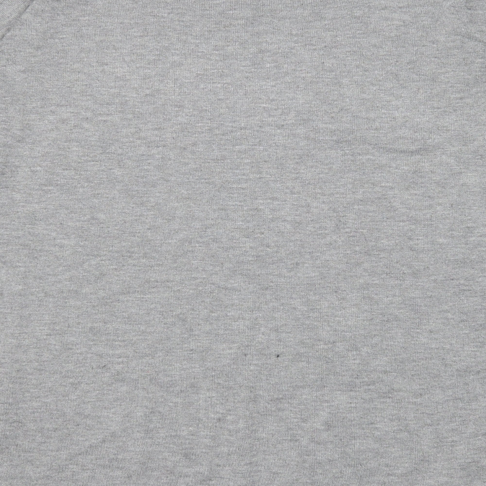 RESERVED Womens Grey Boat Neck Acrylic Pullover Jumper Size L - Just Be Yourself