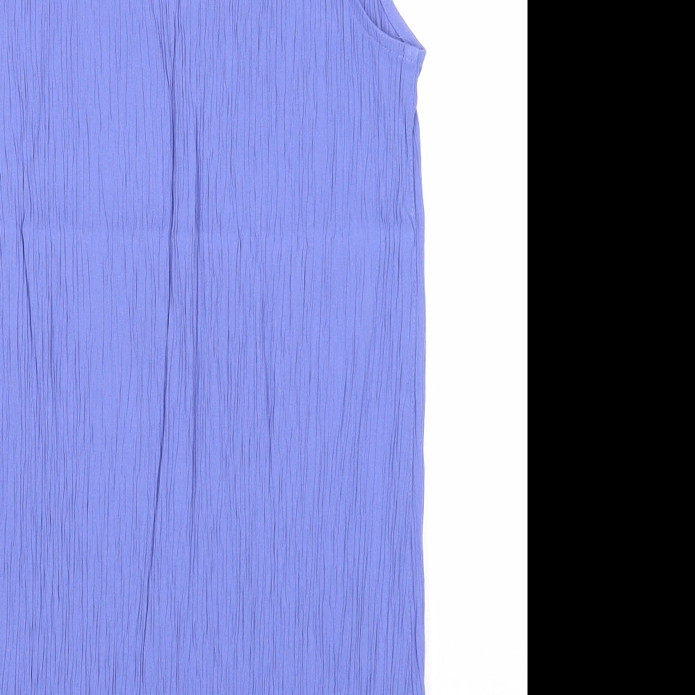 Essentials Womens Purple Viscose Basic Tank Size 12 Round Neck