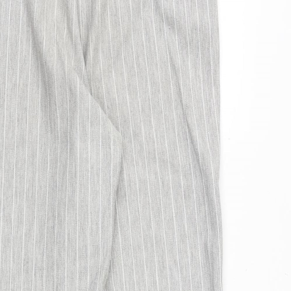 H&M Womens Grey Striped Polyester Chino Trousers Size XS Regular