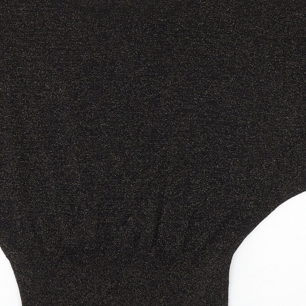 Oasis Womens Black Boat Neck Viscose Pullover Jumper Size S - Cut Out Detail