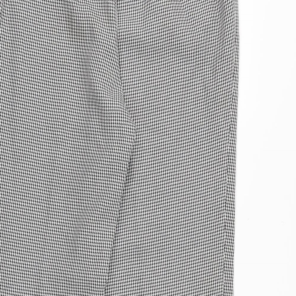 Damart Womens Black Geometric Polyester Trousers Size 16 Regular