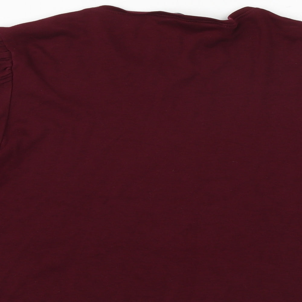 New Look Womens Purple 100% Cotton Basic T-Shirt Size 12 Round Neck