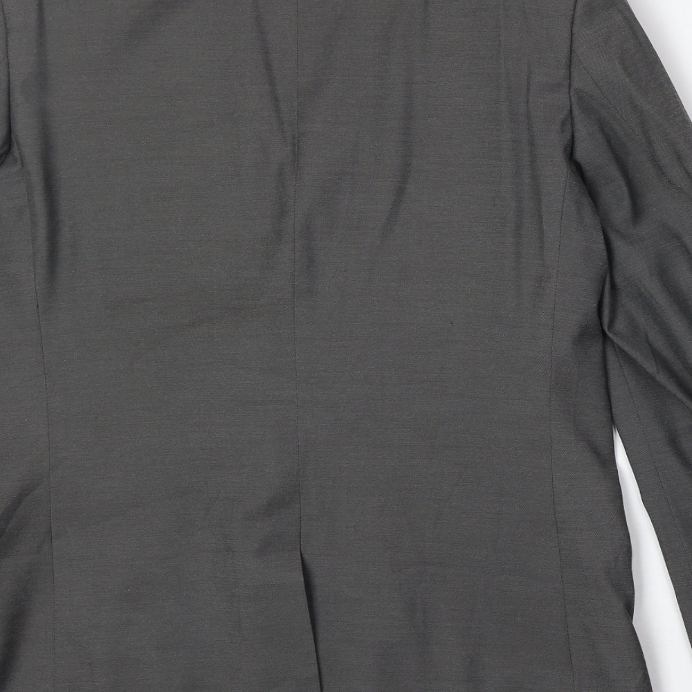 F&F Mens Grey Polyester Jacket Suit Jacket Size 40 Regular