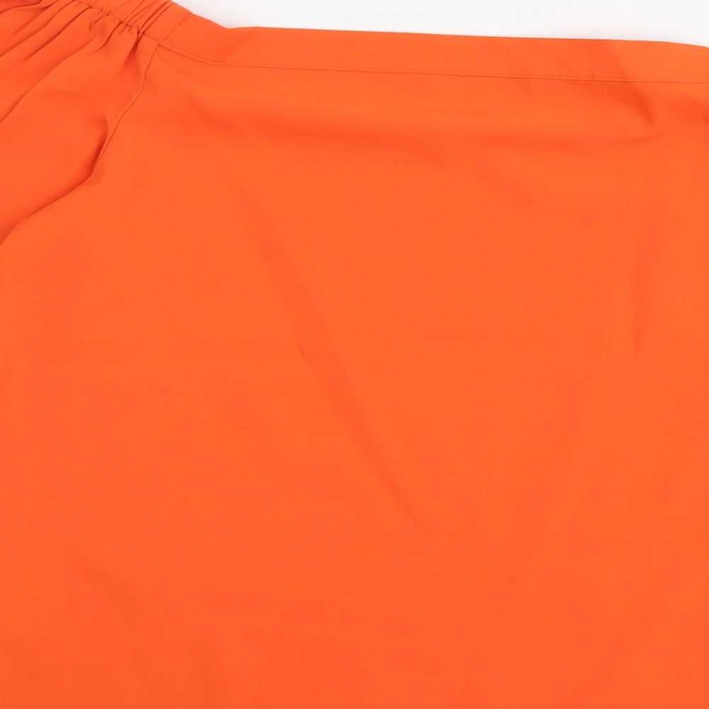 Peacocks Womens Orange Polyester Basic Blouse Size 8 Boat Neck