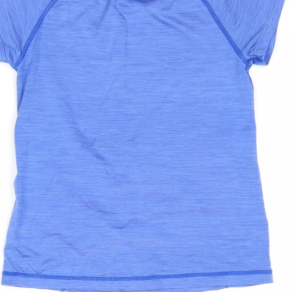 H&M Girls Blue Polyester Basic T-Shirt Size 7-8 Years Round Neck Pullover - Active Squad