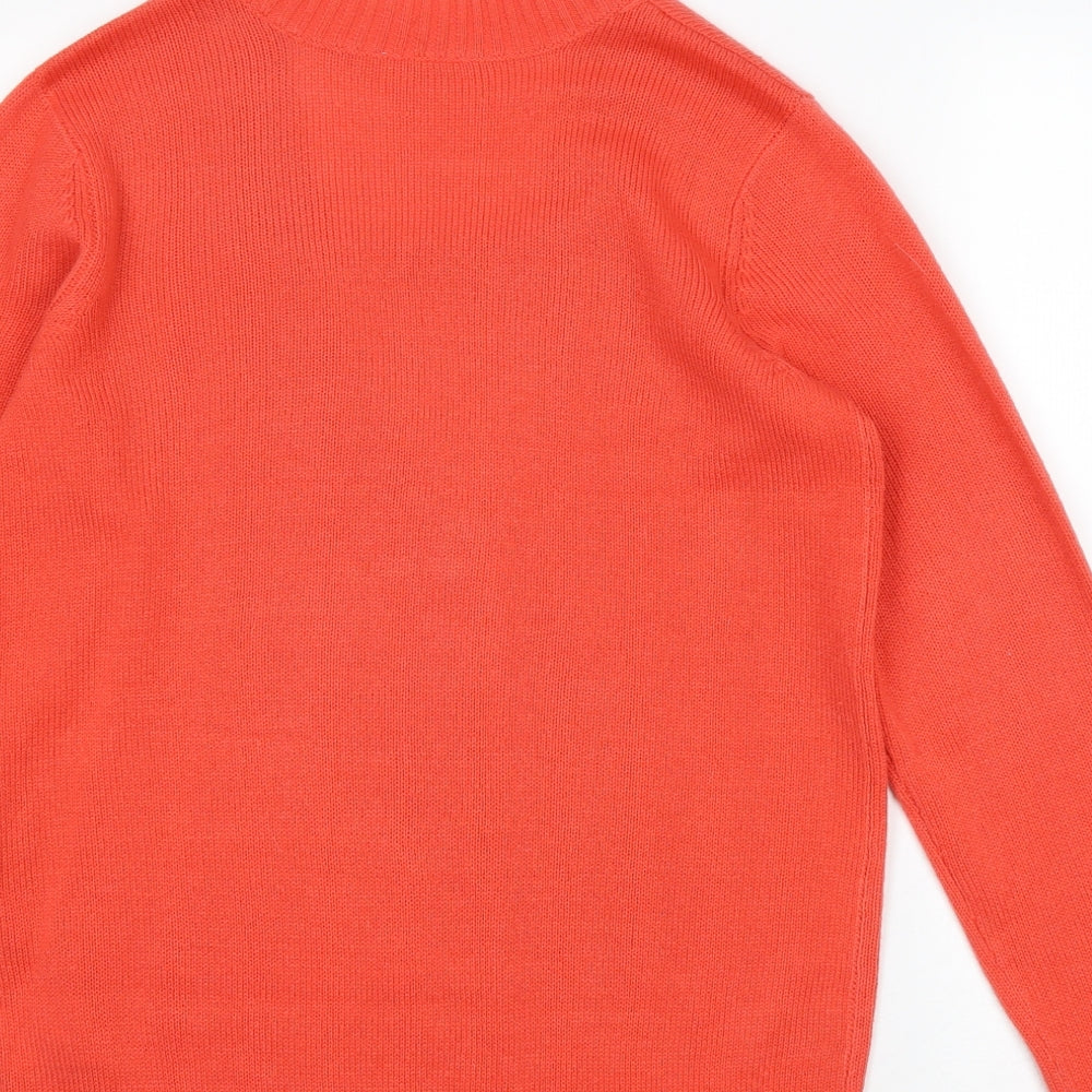 Bonprix Womens Red V-Neck Acrylic Pullover Jumper Size 12 - Size 12-14