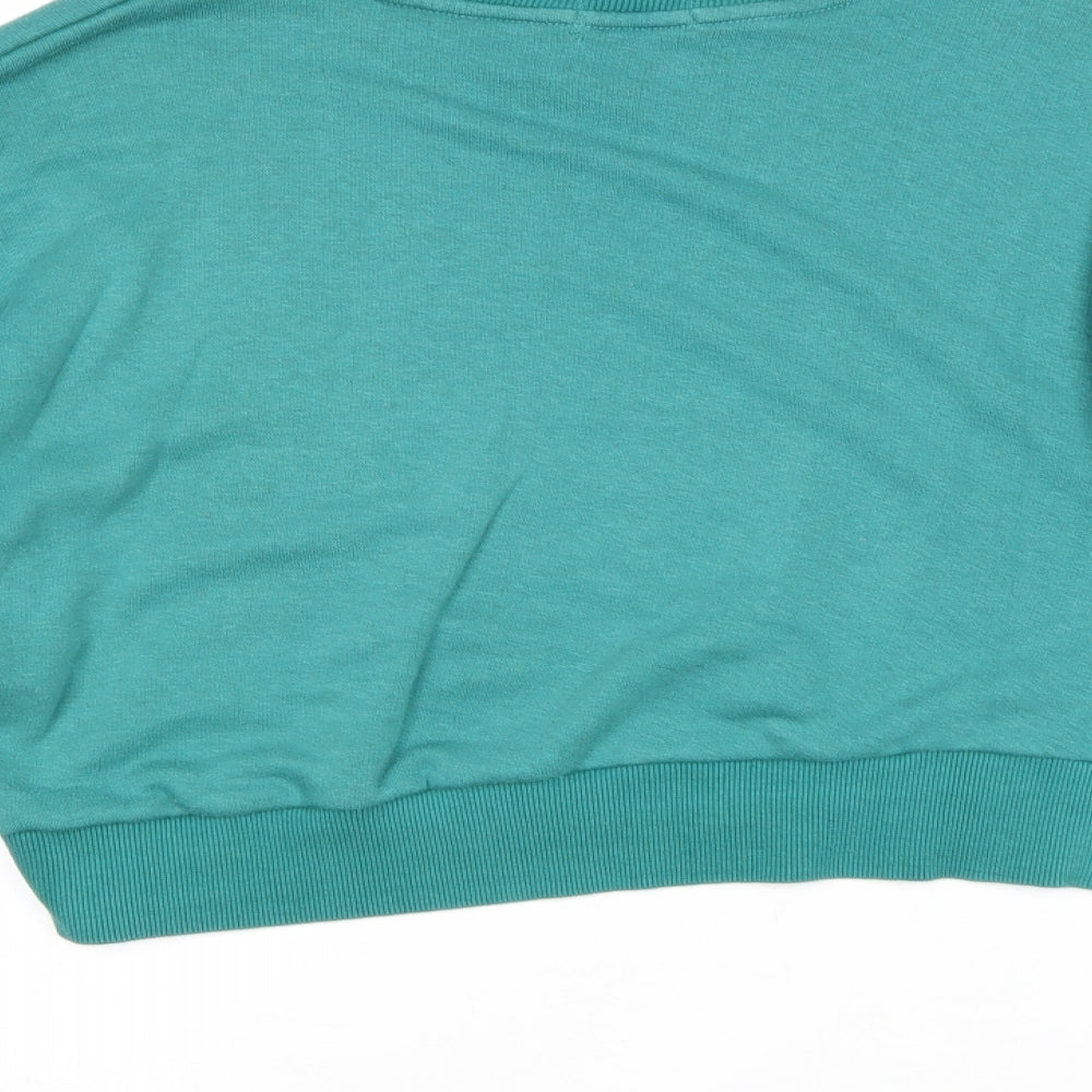 Boohoo Womens Green Polyester Pullover Sweatshirt Size S Pullover