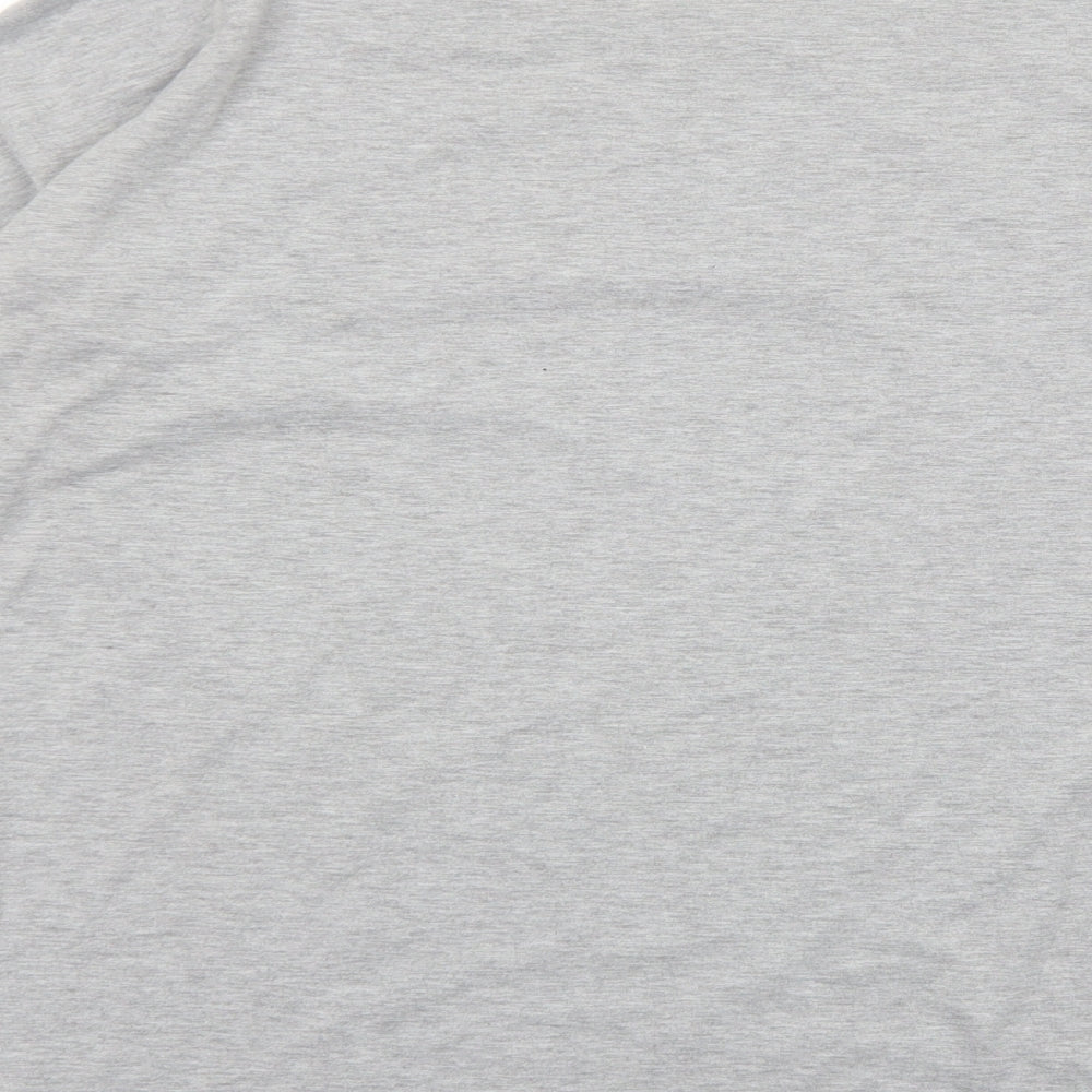 Zanzea Womens Grey Geometric Polyester Basic T-Shirt Size M Round Neck