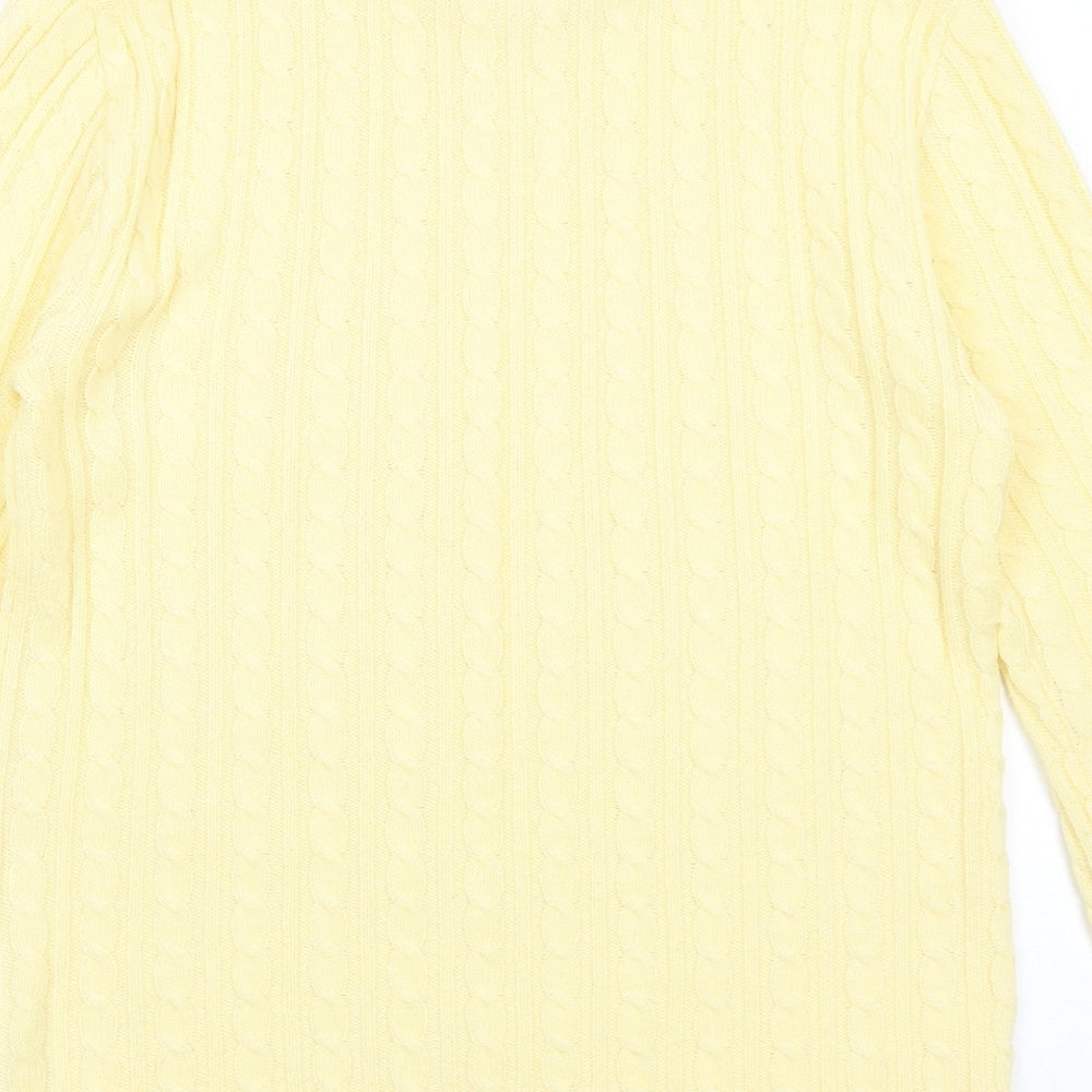 Fashion Alert Womens Yellow Round Neck Acrylic Pullover Jumper Size M