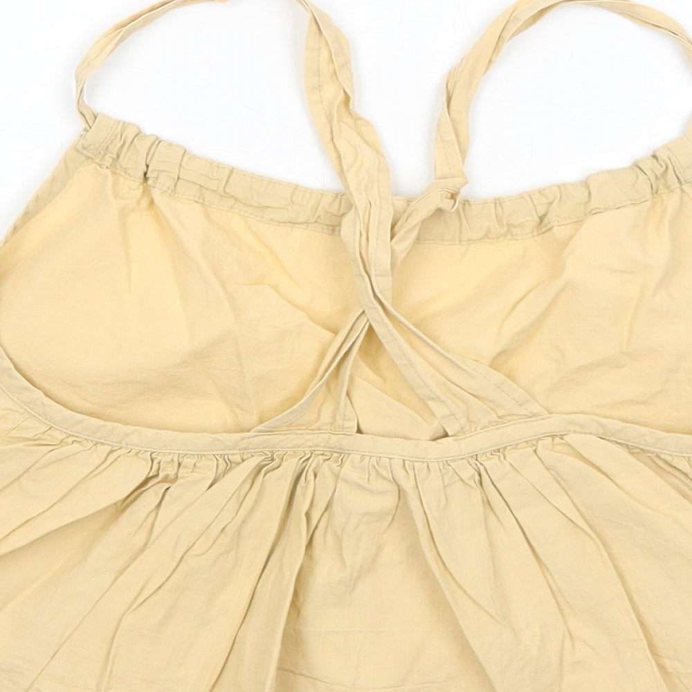 PRETTYLITTLETHING Womens Beige Cotton Basic Tank Size 10 Round Neck