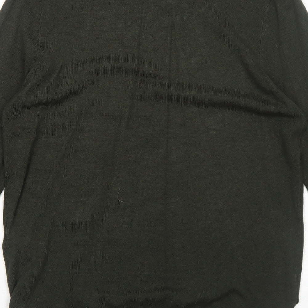 Peacocks Womens Green Round Neck Acrylic Pullover Jumper Size 10