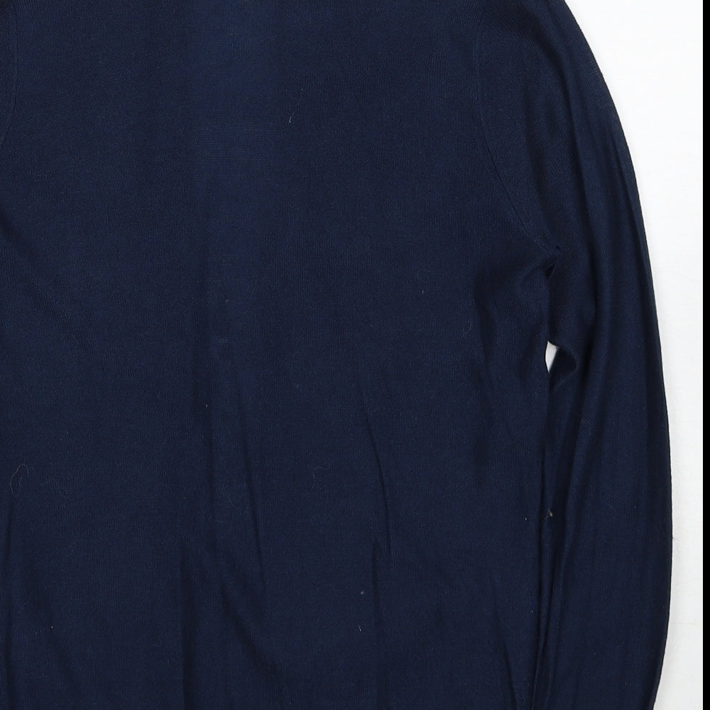 VERO MODA Womens Blue V-Neck Polyester Cardigan Jumper Size XS - Open