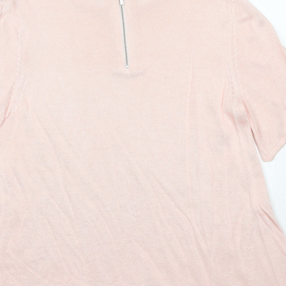 Per Una Womens Pink Boat Neck Viscose Pullover Jumper Size 12