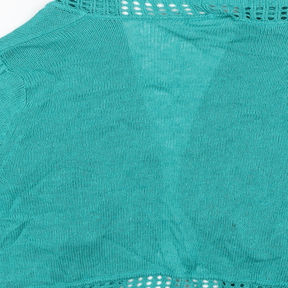 Wallis Womens Blue V-Neck Viscose Cardigan Jumper Size S Pullover