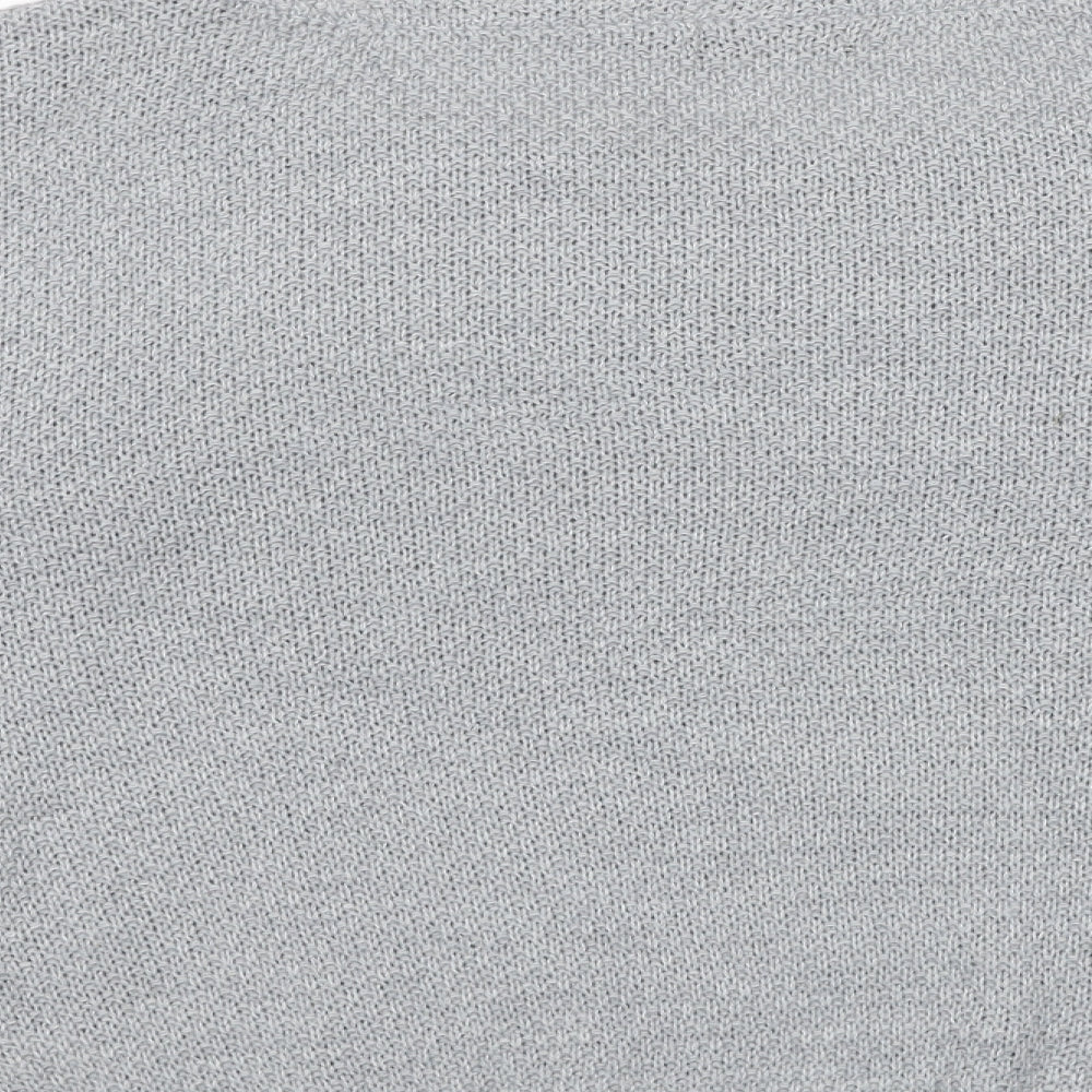 PRETTYLITTLETHING Womens Grey Round Neck Acrylic Pullover Jumper Size M