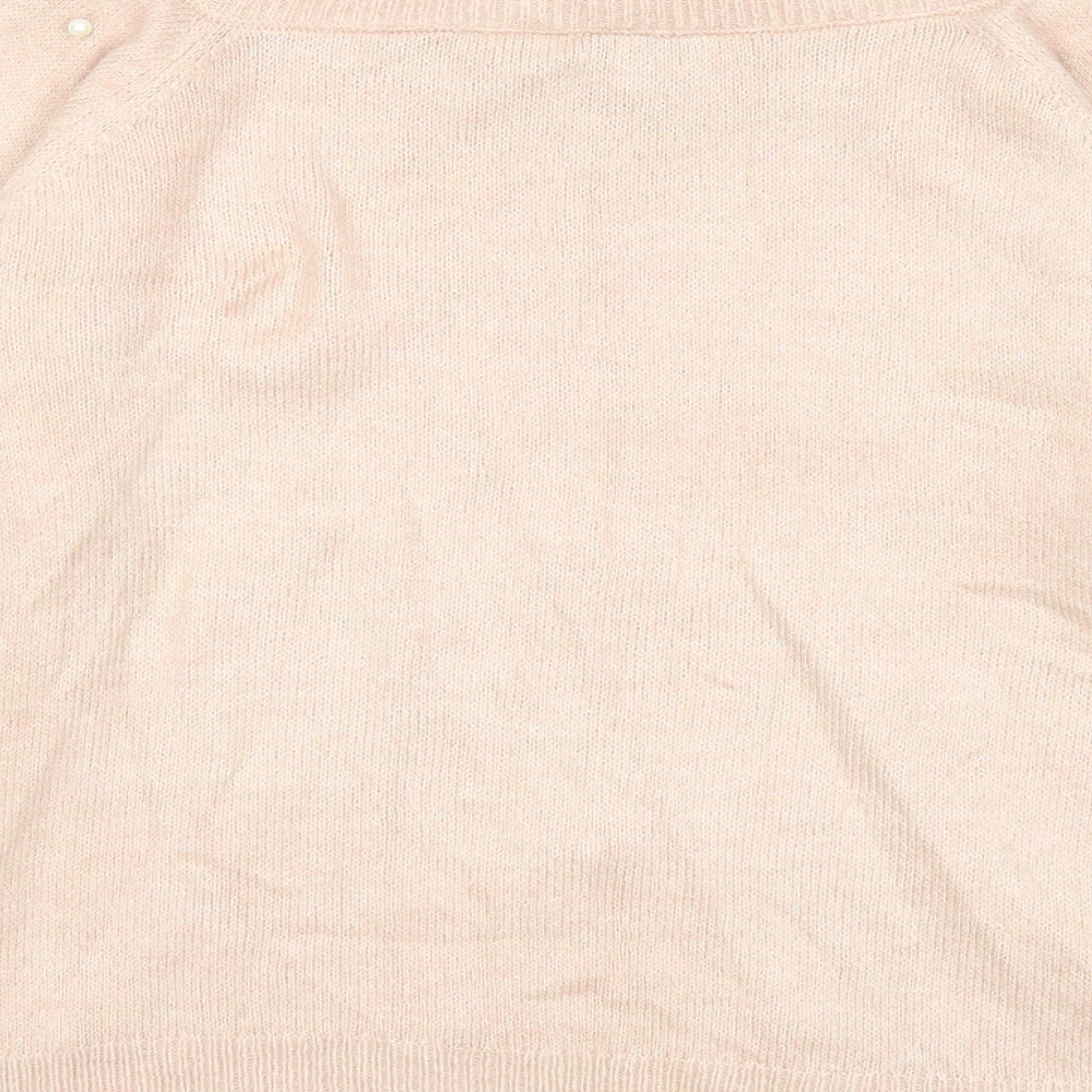 NEXT Womens Pink Boat Neck Acrylic Pullover Jumper Size 6
