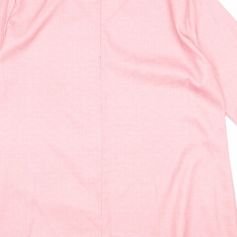 Preworn Womens Pink Polyester Basic Blouse Size M V-Neck