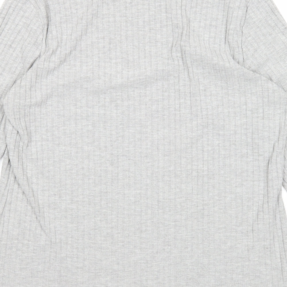 Papaya Womens Grey Mock Neck Polyester Pullover Jumper Size 14