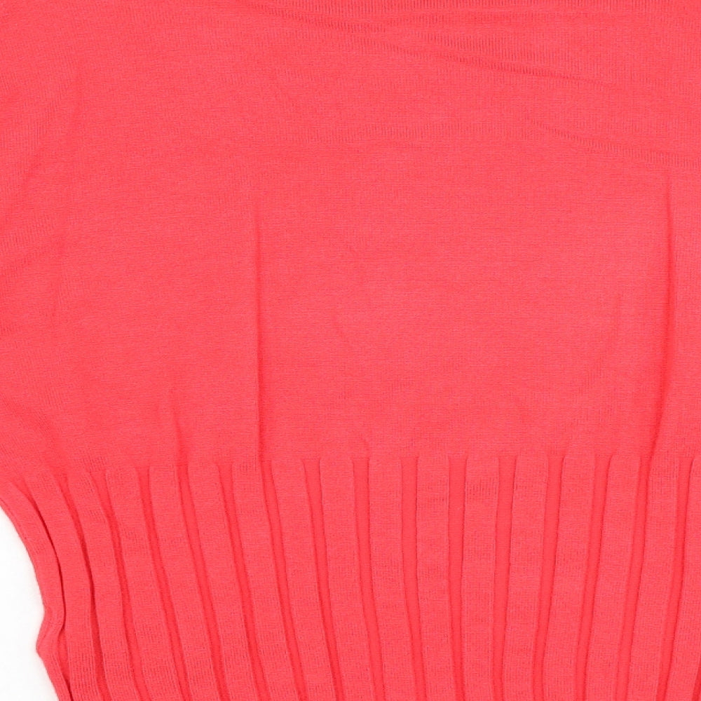 Marks & Spencer Womens Red Mock Neck Viscose Pullover Jumper Size 14