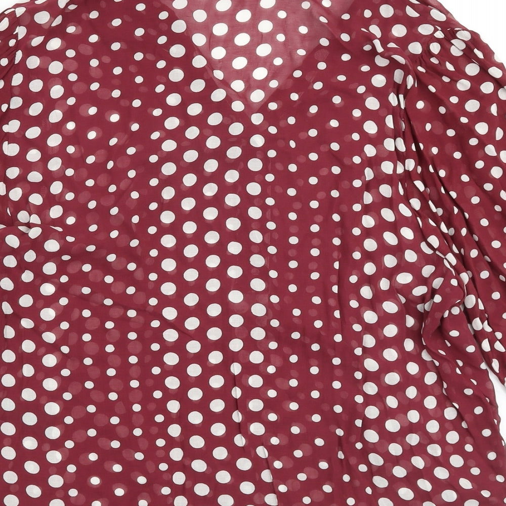 Monsoon Womens Purple Geometric Viscose Basic Blouse Size 14 Collared
