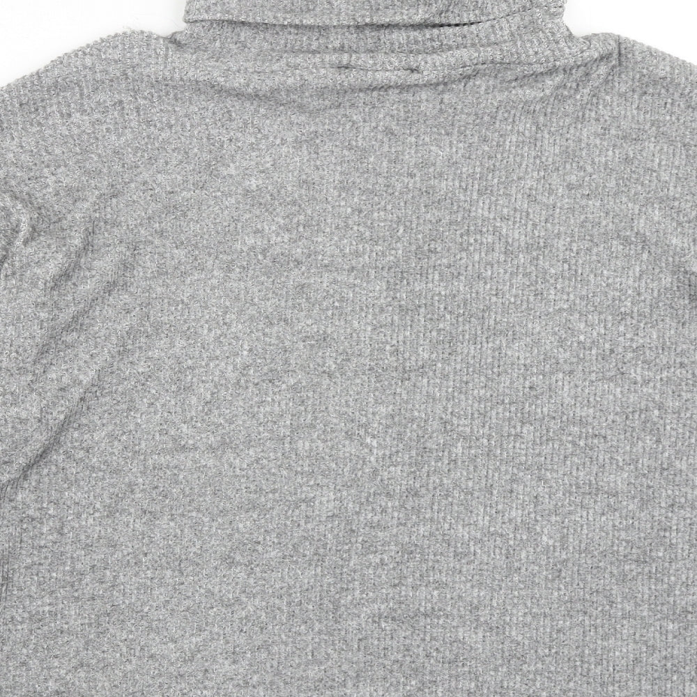 Papaya Womens Grey Roll Neck Polyester Pullover Jumper Size L