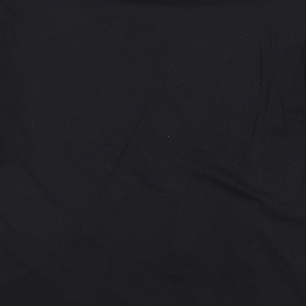 Stradivarius Womens Black 100% Cotton Basic T-Shirt Size L Round Neck - FemCore