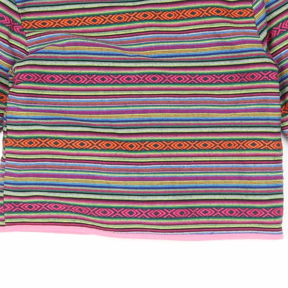 WILDE Girls Multicoloured Geometric Jacket Size 10 Years Hook & Eye